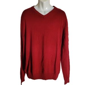 Sonoma Red V-Neck Knit Sweater Size Men's Large